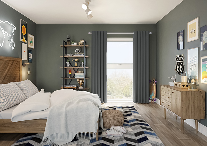 Kyoto Faux Silk, Anthracite - Made to Measure Curtains - Image 14